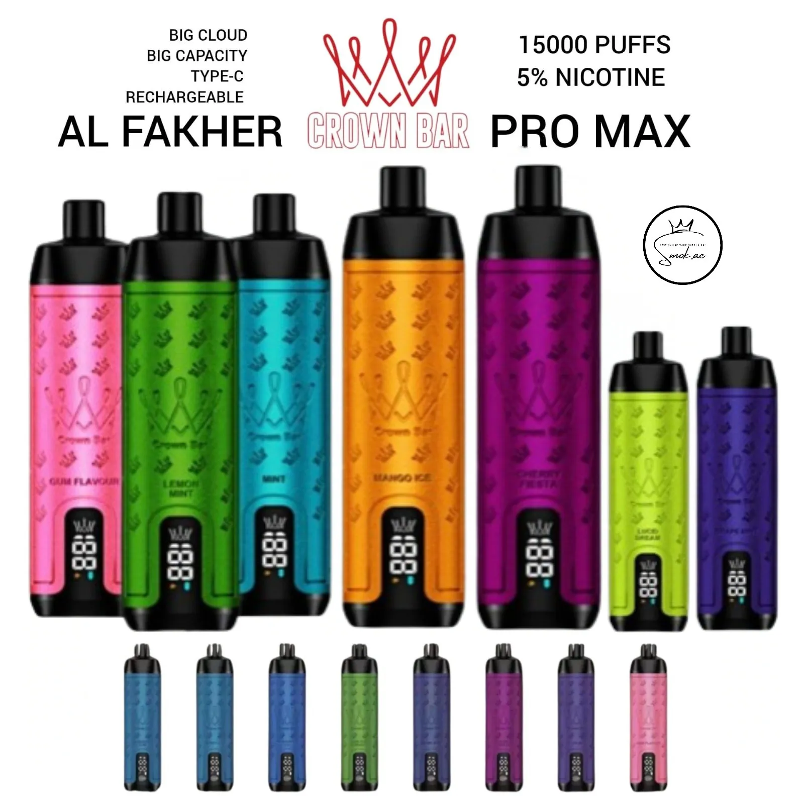Al Fakher Crown Bar Pro Max 15000 Puffs Disposable Vape