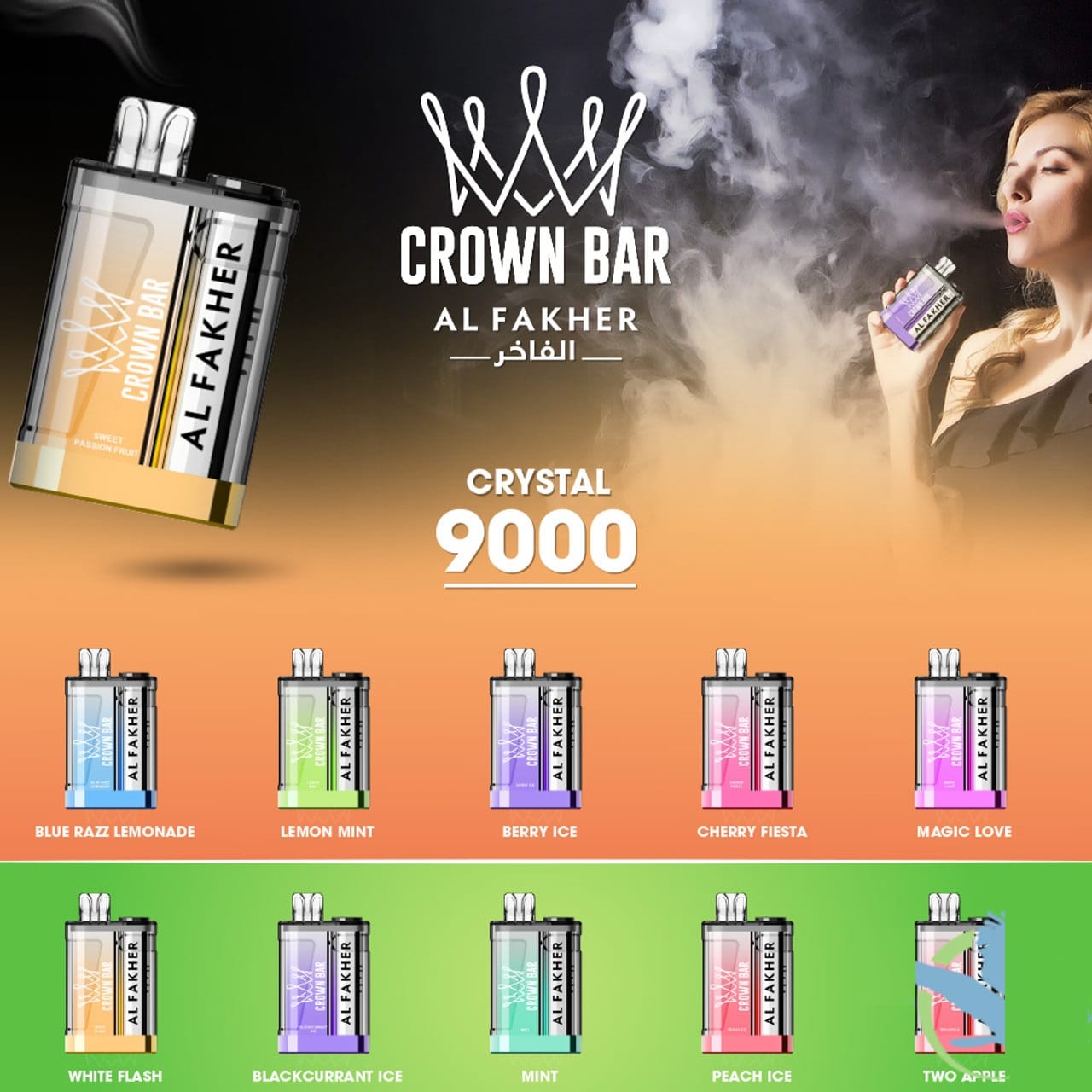 Al Fakher Crown Bar 9000 Puffs Crystal Disposable