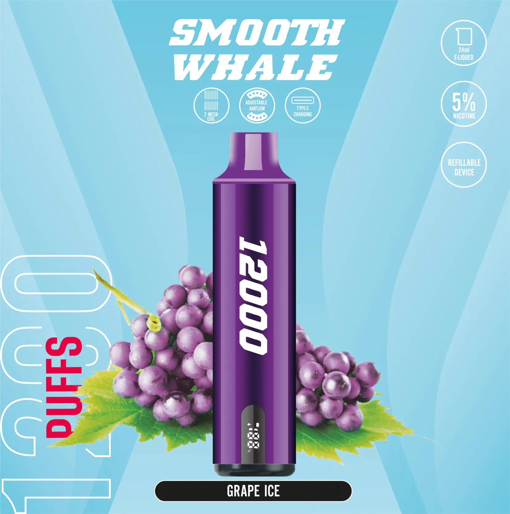 Smooth Whale 12000 Puffs Disposable Vape - Image 5